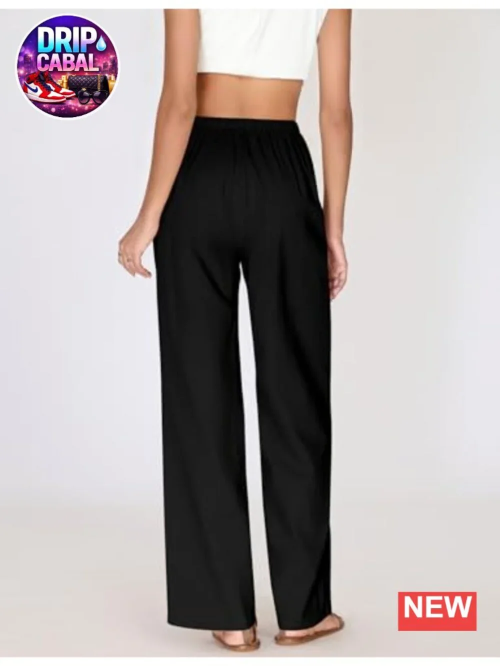 Women's Wide Leg Palazzo Pants Cotton Linen Blend Drawstring Elastic Waist